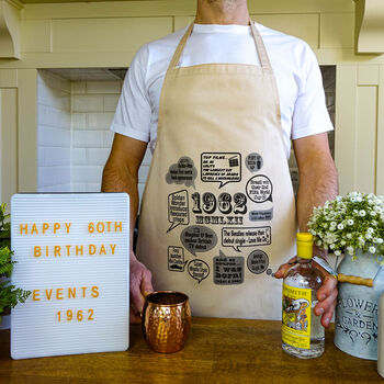 'Events Of 1962/63' 60th Birthday Gift Apron, 4 of 8