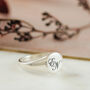 Script Initials Round Silver Signet Ring, thumbnail 3 of 11