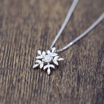 Sterling Silver Glistening Snowflake Studs Or Necklace, 6 of 9