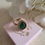 Emerald Green Gold Ring, thumbnail 2 of 6