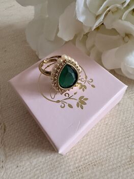Emerald Green Gold Ring, 2 of 6