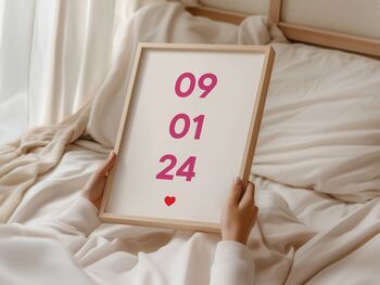 Personalised Special Date Framed Print, 7 of 9