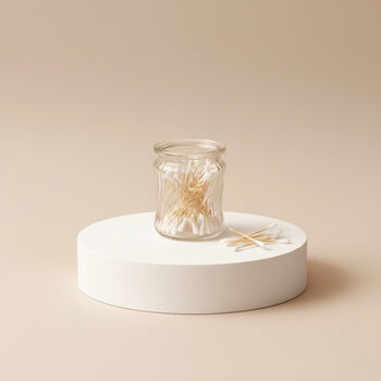 Natural Bamboo Cotton Buds In Glass Jar 50 Buds, 2 of 7
