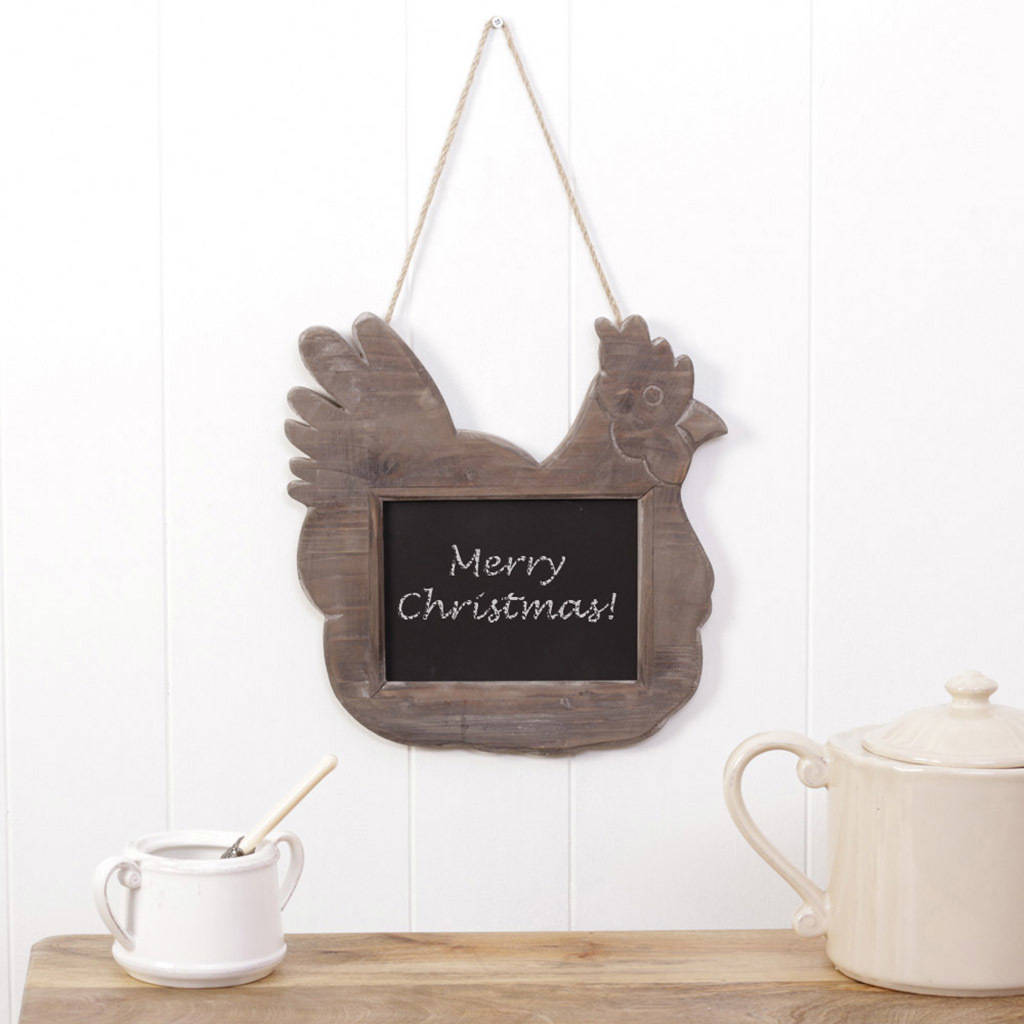 Country Cottage Hen Hanging Chalkboard By Dibor