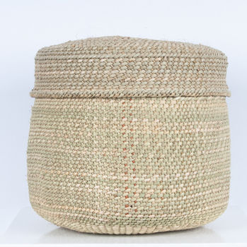 Milulu Grass Natural Lidded Storage Basket, 3 of 8