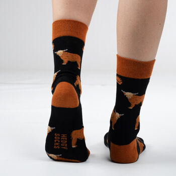 Bamboo Socks | Highland Cow Socks | Farm Animal, 2 of 3