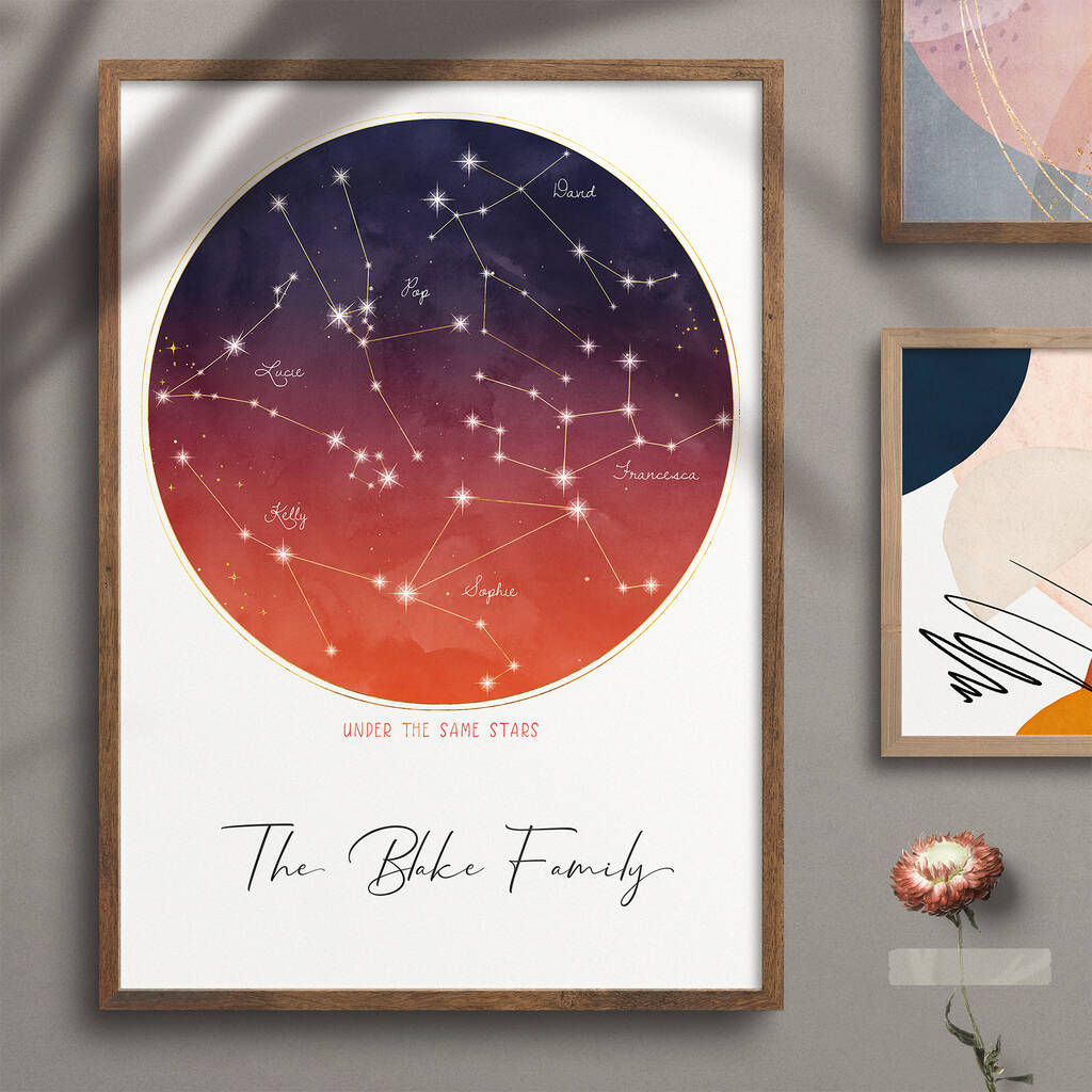 Personalised Family Constellation Watercolour Print, 1 of 8