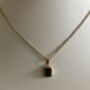 18 K Gold Plated Baguette Emerald Necklace, thumbnail 6 of 7