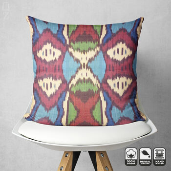 Multicoloured Traditional Hand Woven Ikat Cushion Cover, 4 of 7