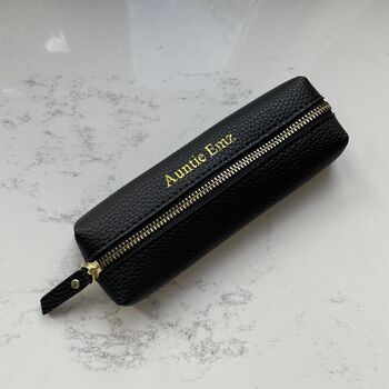 Personalised Embossed Faux Leather Slimline Pencil Case, 2 of 2