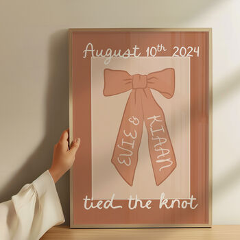 Personalised Tied The Knot Print Wedding Gift, 11 of 12