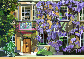 Christ's College Wisteria, Cambridge Illustration Art Print, 2 of 3