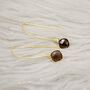 Smoky Quartz Gold Plated Sterling Silver Earrings, thumbnail 3 of 6