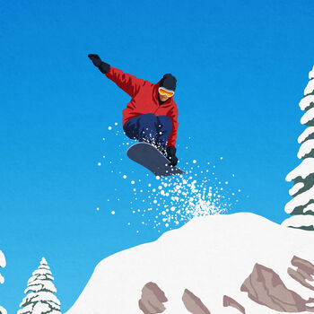 Personalised Snowboarder Art Poster, 4 of 7