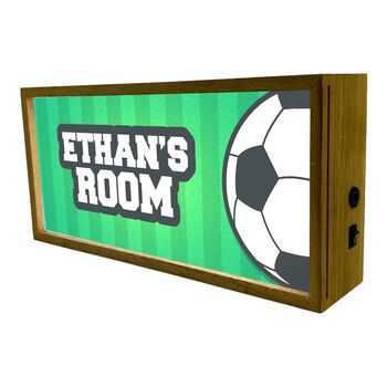 Personalised Light Box Sports Football Room Sign, 2 of 3