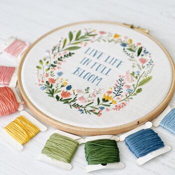 Full Bloom Floral Embroidery Hoop Kit, 2 of 5
