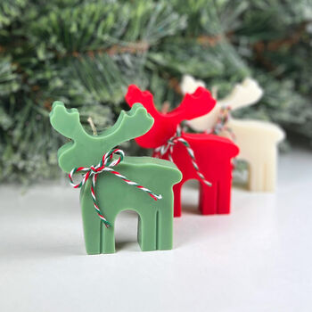Reindeer Candles Rudolph Christmas Candle Moose Shape, 6 of 8