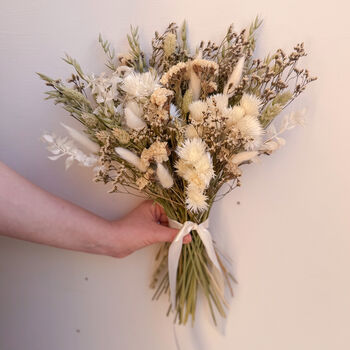 White Dried Wildflower Bouquet, 4 of 8