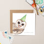 Owl With Party Hat Birthday Card, thumbnail 1 of 2
