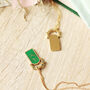 Personalised Lucky Clover Enamel Pendant Necklace, thumbnail 4 of 7