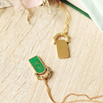 Personalised Lucky Clover Enamel Pendant Necklace, 4 of 7
