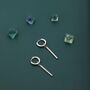 Sterling Silver Long Bars Huggie Hoop Earrings, thumbnail 7 of 12