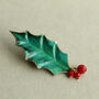 Holly Berry Leaf Brooch, thumbnail 1 of 6