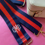 Personalised Monogram Embroidered Striped Bag Strap, thumbnail 1 of 2