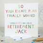 'Escape Plan' Funny Personalised Retirement Card, thumbnail 2 of 3