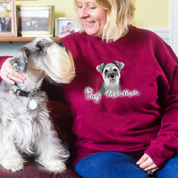 Custom Illustrated Dog Portrait Mum Sweatshirt, 12 of 12