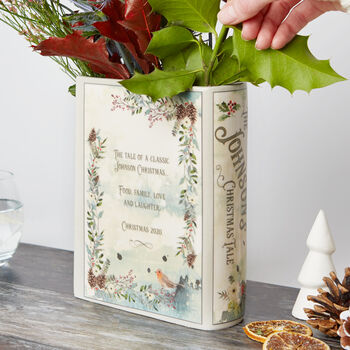 Personalised Christmas Ceramic Book Vase, 2 of 4