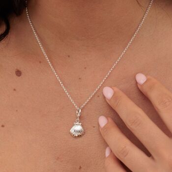 Children's Sterling Silver Clam Necklace, 3 of 7