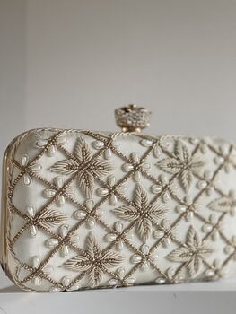 Jordan Cream Embroidered Purse In A Gift Box, 9 of 9