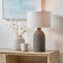 Textured Dot Brown Stoneware Table Lamp With Shade, thumbnail 1 of 9