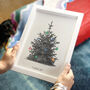 Personalised Vintage Christmas Tree Drawing, thumbnail 1 of 1