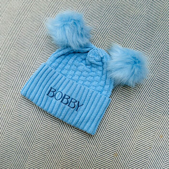 Personalised Baby/Toddler Beanie Pink/Blue, 5 of 5