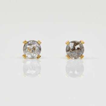 0.35ct Round Rose Cut Diamond Earrings, 18ct Gold, 2 of 3