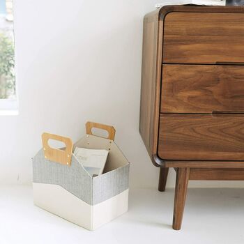 Modern Magazine Storage Baskets With Bamboo Handles, 4 of 6
