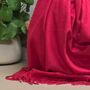 Super Soft Plain Pashmina Style Scarf In Magenta Red, thumbnail 3 of 3
