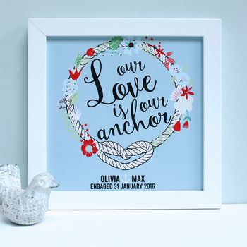 Personalised Wedding Anchor Framed Print, 4 of 7