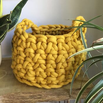 Giant Felted Merino Wool Baskets, 4 of 12