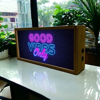 Wooden Light Box Home Good Vibes Only, 2 of 4