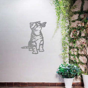 Kitten With Butterfly Wall Art Perfect Gift For Garden And Cat Lovers, 10 of 10