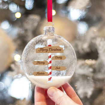 North Pole Signpost Christmas Bauble Decoration, 4 of 5