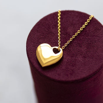 Polished Gold Plated Cut Out Heart Necklace, 2 of 11