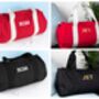 Monogrammed Barrel Gym Bag With Retro Personalisation, thumbnail 3 of 11