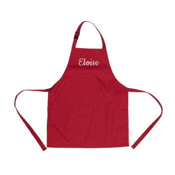 Personalised Kid's Red Santa's Little Helper Apron, 8 of 8