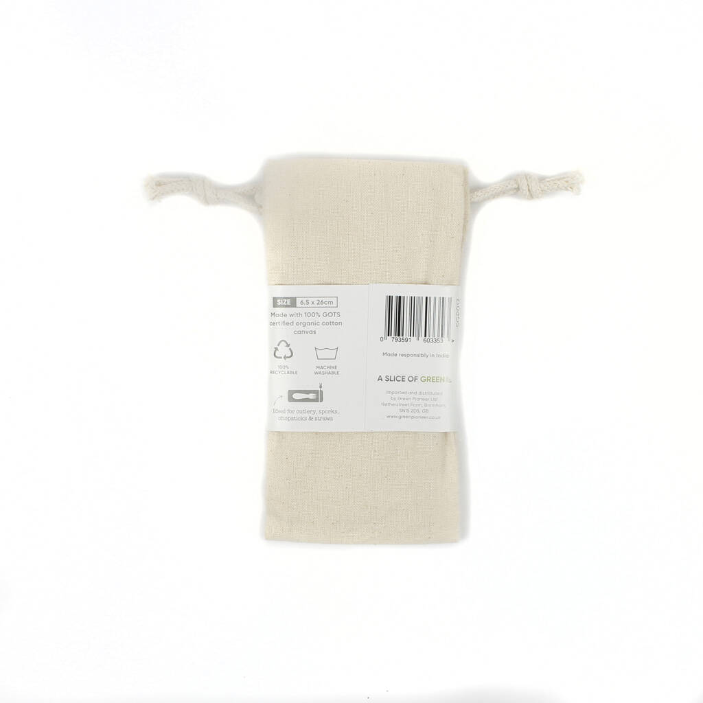 Reusable Organic Cotton Utensil Bag By Green Tulip