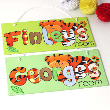 Personalised Jungle Tiger Canvas Sign, 6 of 12
