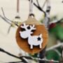 Christmas Decoration 2024 Reindeer Eco Wooden Reclaimed, thumbnail 3 of 5